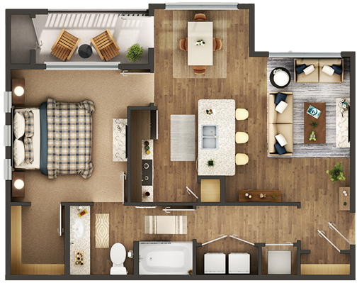 a floor plan of a two bedroom apartment at The Auberge of Tyler
