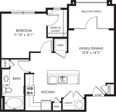 the floor plan for a two bedroom apartment at The Auberge of Tyler