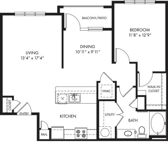 the floor plan for a two bedroom apartment at The Auberge of Tyler